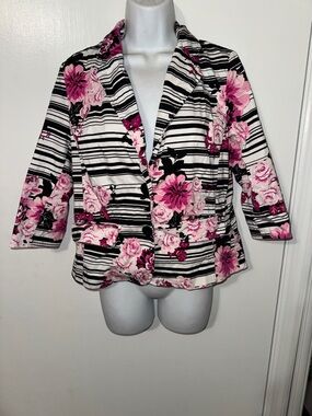 Nue Options floral striped blazer.